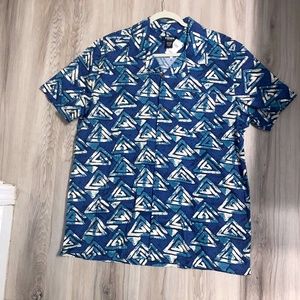 Men's 100% Woven Cotton Short Sleeve Printed Button Up Shirt w/Pocket Size XL
